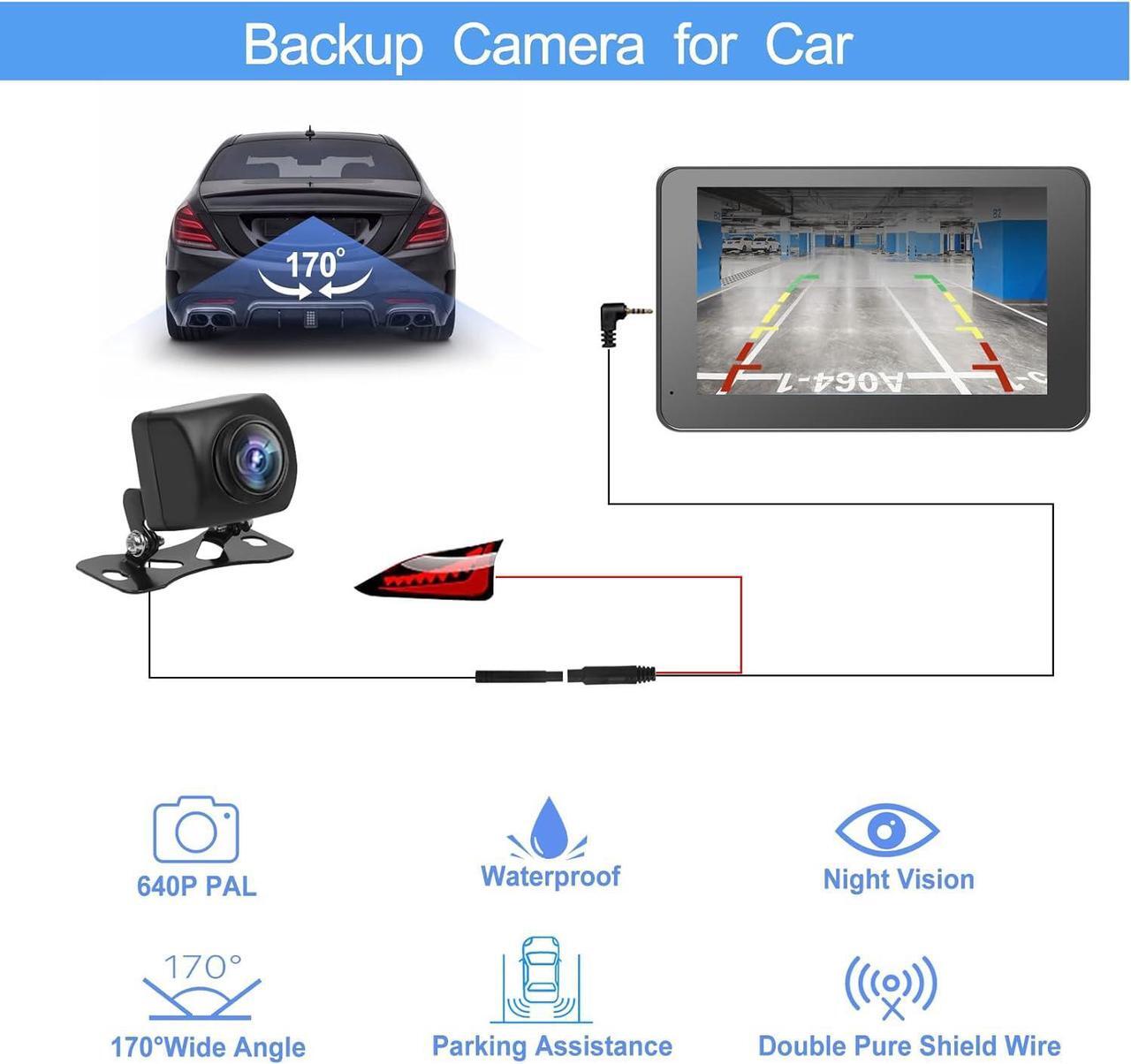 Alt view image 6 of 7 - 7" HD Portable Carplay Wireless Touch Screen Double Din Car Stereo Compatible  Carplay and Android Auto with GPS Navigation, Voice Control, Mirror Link, Bluetooth