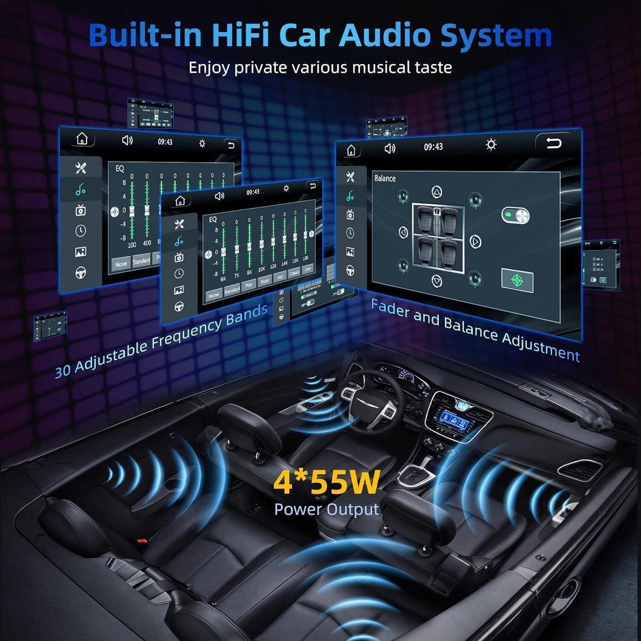 Alt view image 6 of 7 - Double Din Car Stereo with CD/DVD Player,  CarPlay/Android Auto 7 Double din Radio with Backup Camera, Mirror Link, Bluetooth, AM FM Radio Receiver, SWC, Subwoofer, USB/TF/AUX