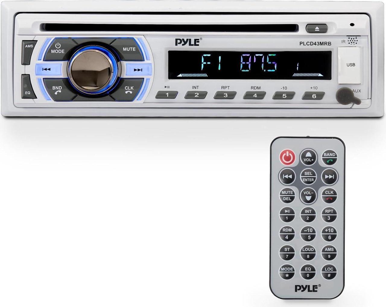 Main image of Boat Bluetooth Marine Stereo Receiver - Marine Head Unit Din Single Stereo Speaker Receiver - Wireless Music Streaming/Hands-Free Calling/CD Player/MP3/USB/AUX/ marine AM FM Radio -PLCD43MRB