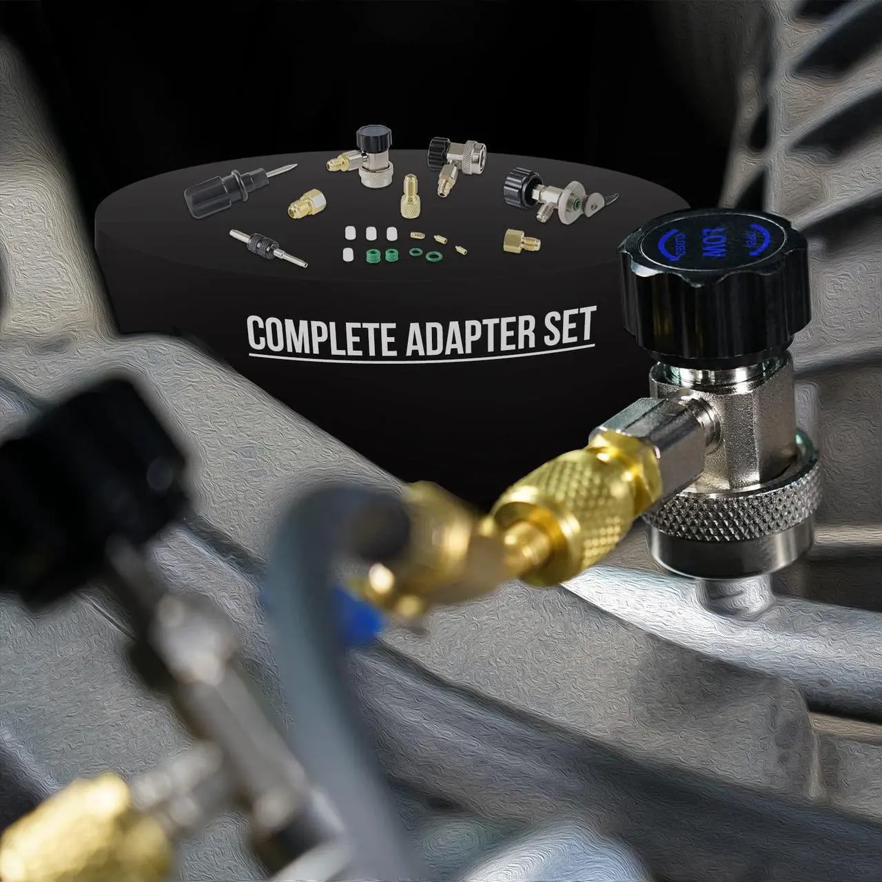 Alt view image 6 of 6 - HVAC Gauges with Hoses, AC Manifold Gauge Set R134A R410A R404A R22 Refrigerant Gauges