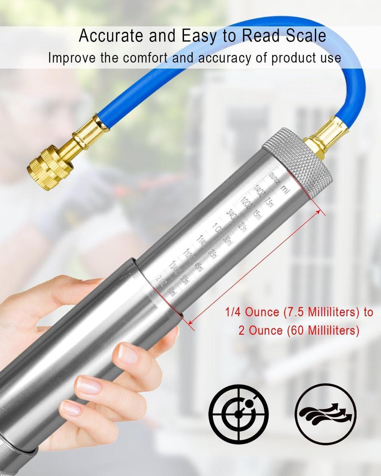 Alt view image 4 of 6 - Oil Dye Injector Kit with Oil Dye Refrigerant Leak Detector Low Side Quick Coupler Mini Split Adapter Glasses Flashlight Compatible with R1234yf R134a R410 Classic