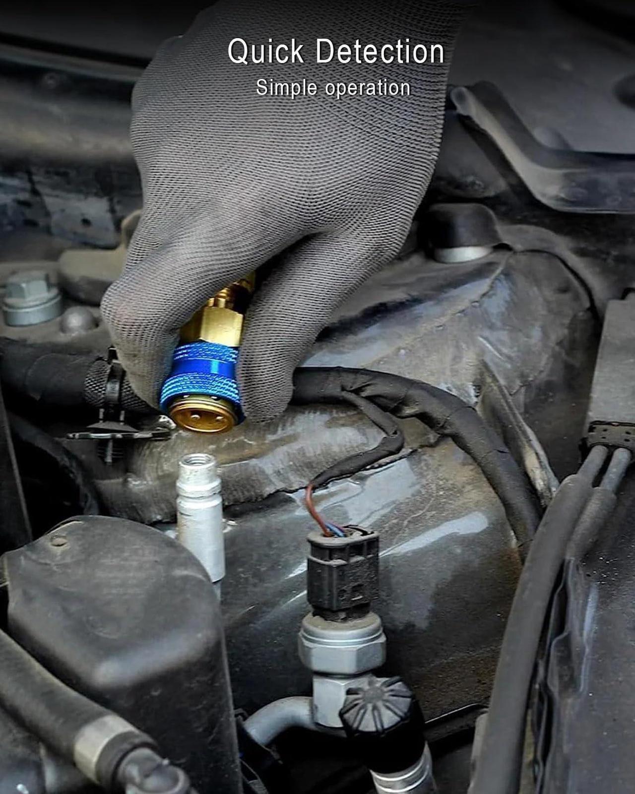 Alt view image 6 of 6 - Oil Dye Injector Kit with Oil Dye Refrigerant Leak Detector Low Side Quick Coupler Mini Split Adapter Glasses Flashlight Compatible with R1234yf R134a R410 Classic