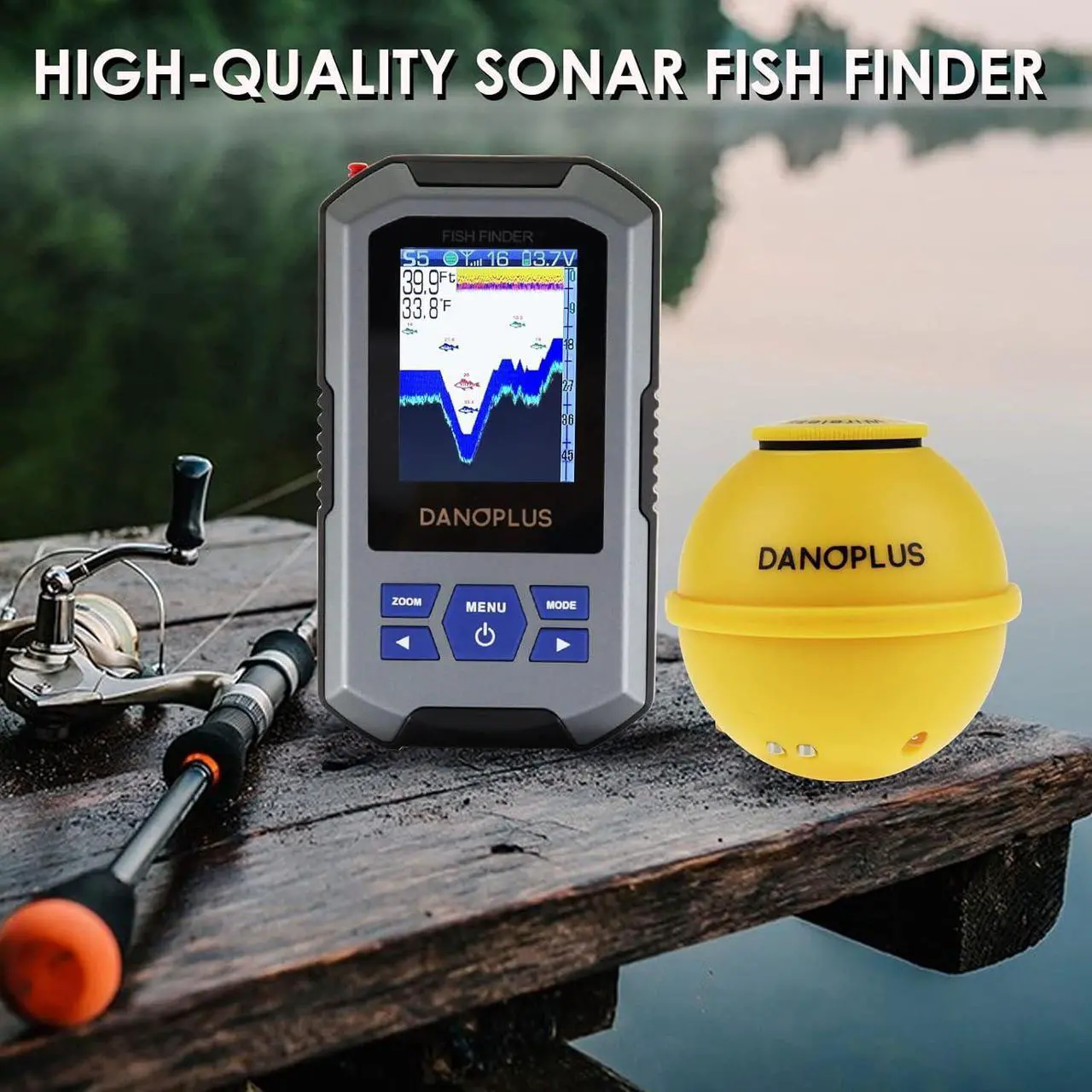 Alt view image 4 of 7 - Wireless Fish Finder Portable Fishfinder Sonar Sensor 147feet Depth Detection Rechargeable Depth Finders Kayak Fishing Accessories for Sea Fishing, Ice Fishing, Boat Fishing