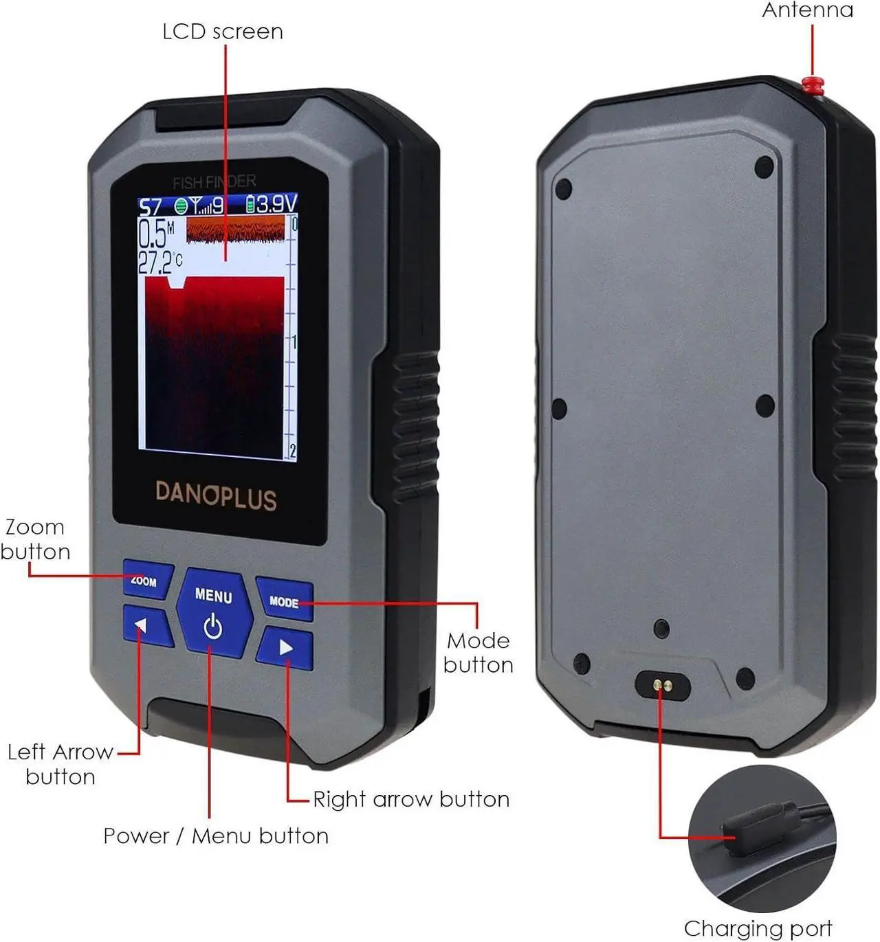 Alt view image 5 of 7 - Wireless Fish Finder Portable Fishfinder Sonar Sensor 147feet Depth Detection Rechargeable Depth Finders Kayak Fishing Accessories for Sea Fishing, Ice Fishing, Boat Fishing