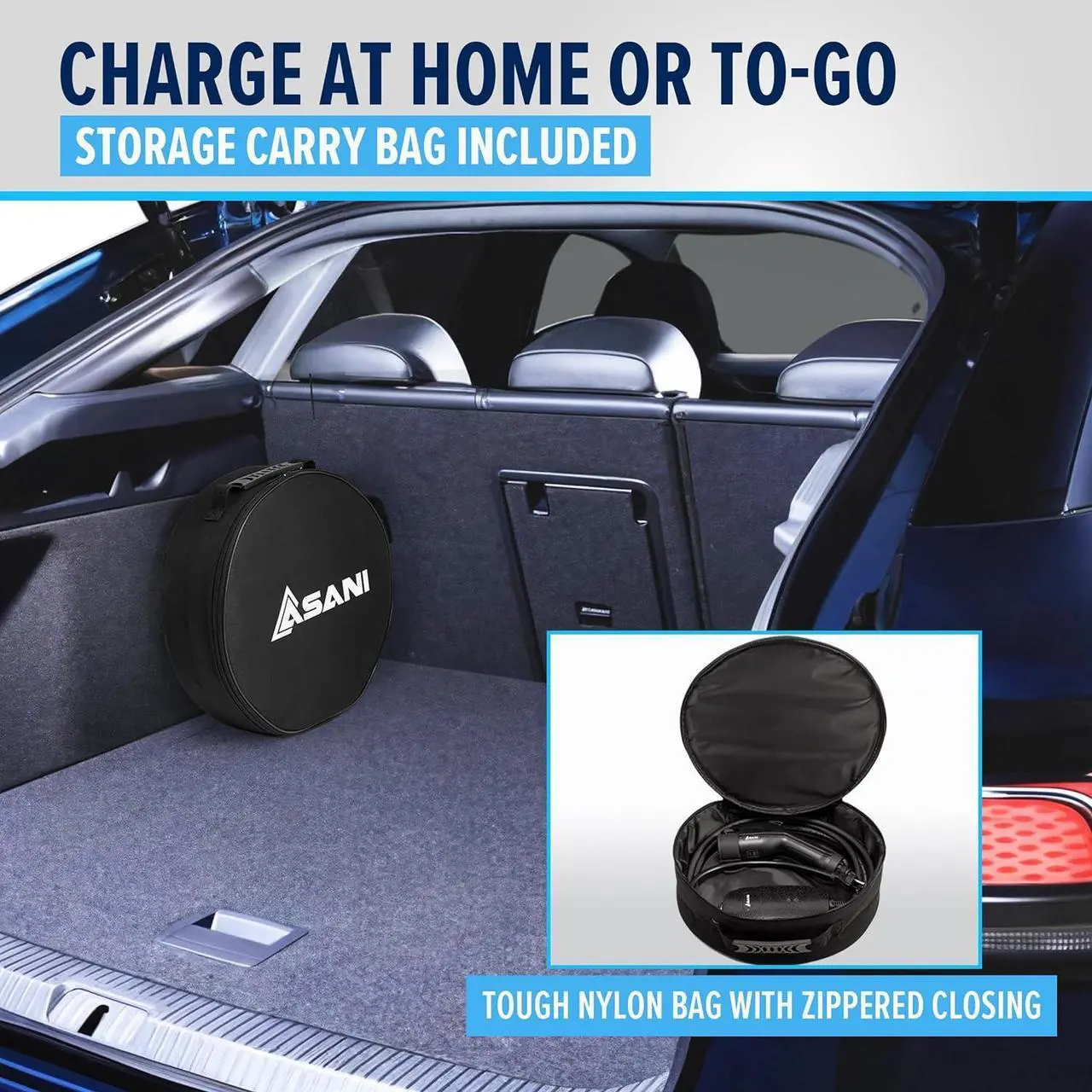 Alt view image 6 of 6 - Level 1 & 2 EV Charger - 110-240V at 16 Amps - Portable Electric Vehicle EV Charger with NEMA 6-20 with NEMA 5-15 Adapter Plug for J1772 Electric Cars