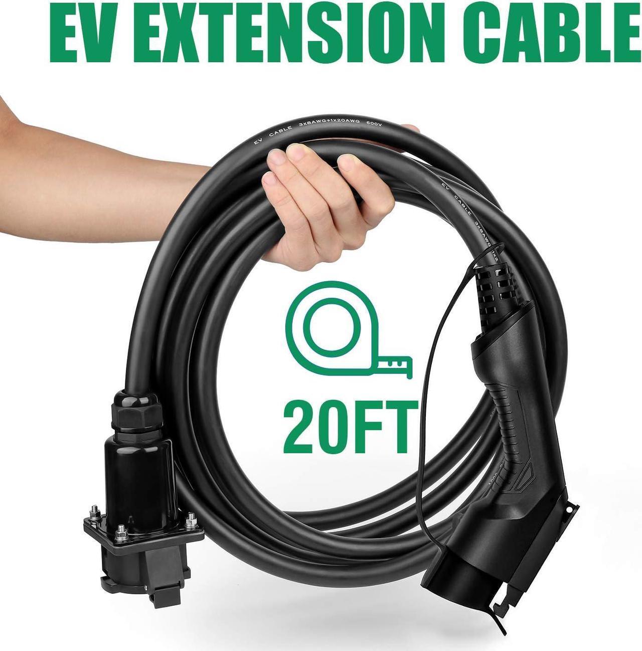 Alt view image 5 of 7 - 40A 20 Feet EV Charger Extension Cord for J1772 Electric Vehicle Charging Stations