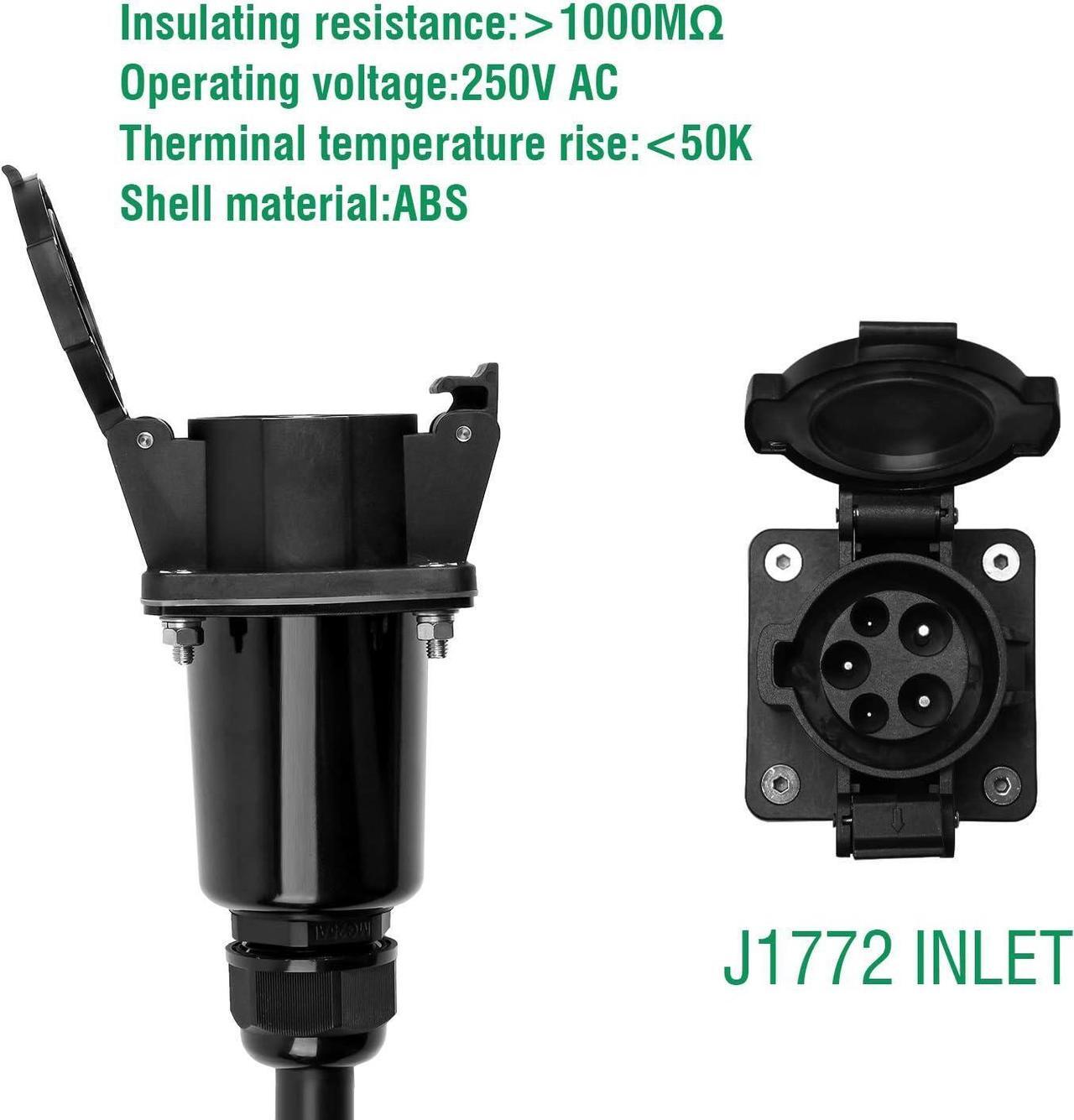 Alt view image 6 of 7 - 40A 20 Feet EV Charger Extension Cord for J1772 Electric Vehicle Charging Stations
