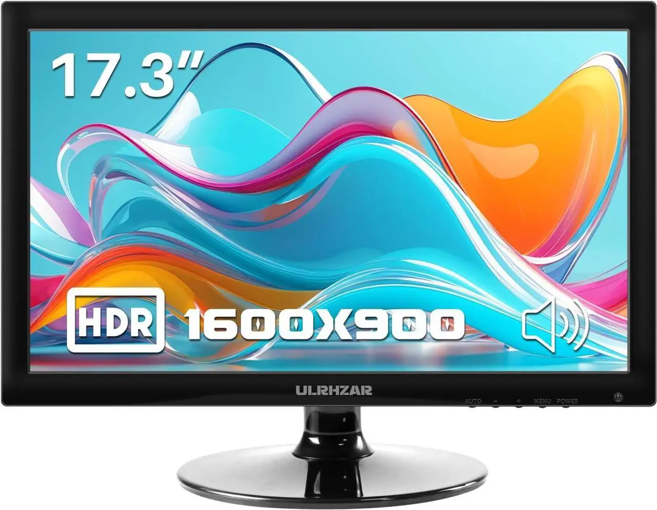 Main image of 17.3 Inch Security Camera Monitor, PC Desktop Monitor 16:9, CCTV Monitor 60Hz LCD Display Screen with HDMI VGA,Built-in Speakers for CCTV Security DVR NVR Raspberry Pi, Wall Mounting 1600x900