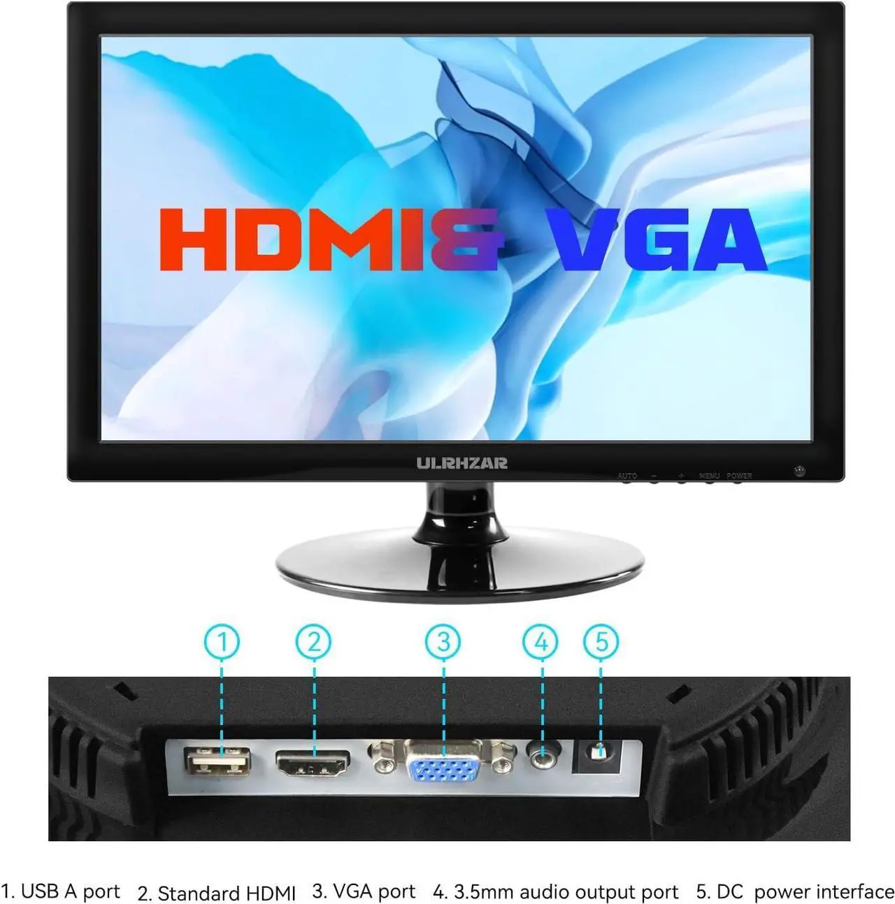 Alt view image 4 of 7 - 17.3 Inch Security Camera Monitor, PC Desktop Monitor 16:9, CCTV Monitor 60Hz LCD Display Screen with HDMI VGA,Built-in Speakers for CCTV Security DVR NVR Raspberry Pi, Wall Mounting 1600x900