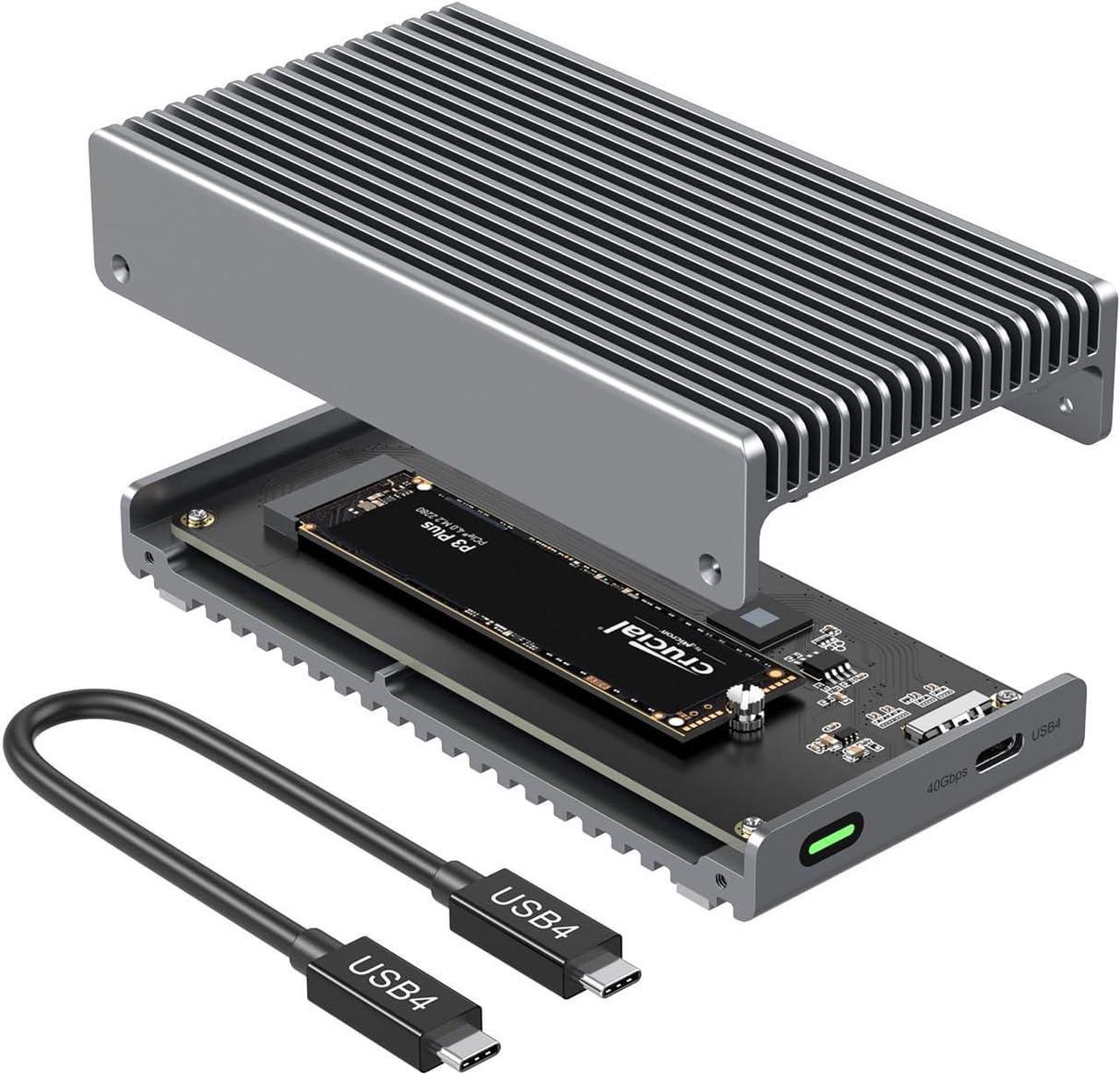Main image of Fanless 40Gbps USB4 M.2 NVMe SSD Enclosure, Supports Thunderbolt 4/3 up to 8TB, Rugged Aluminum Chasiss, Fits 2280/2260/2242/2230 Size, B+M M-Key
