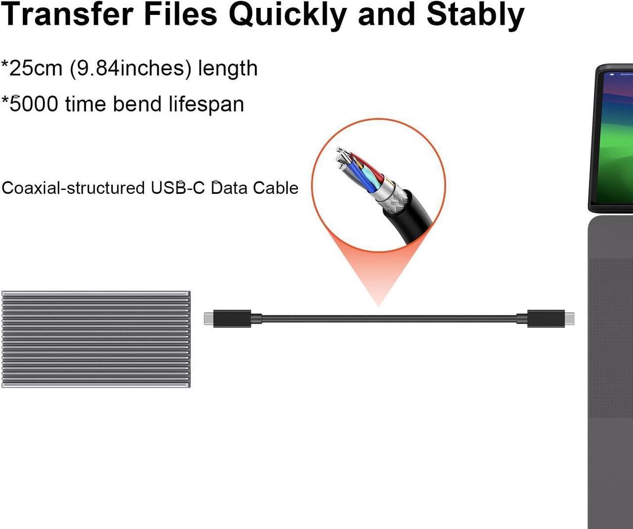 Alt view image 5 of 6 - Fanless 40Gbps USB4 M.2 NVMe SSD Enclosure, Supports Thunderbolt 4/3 up to 8TB, Rugged Aluminum Chasiss, Fits 2280/2260/2242/2230 Size, B+M M-Key