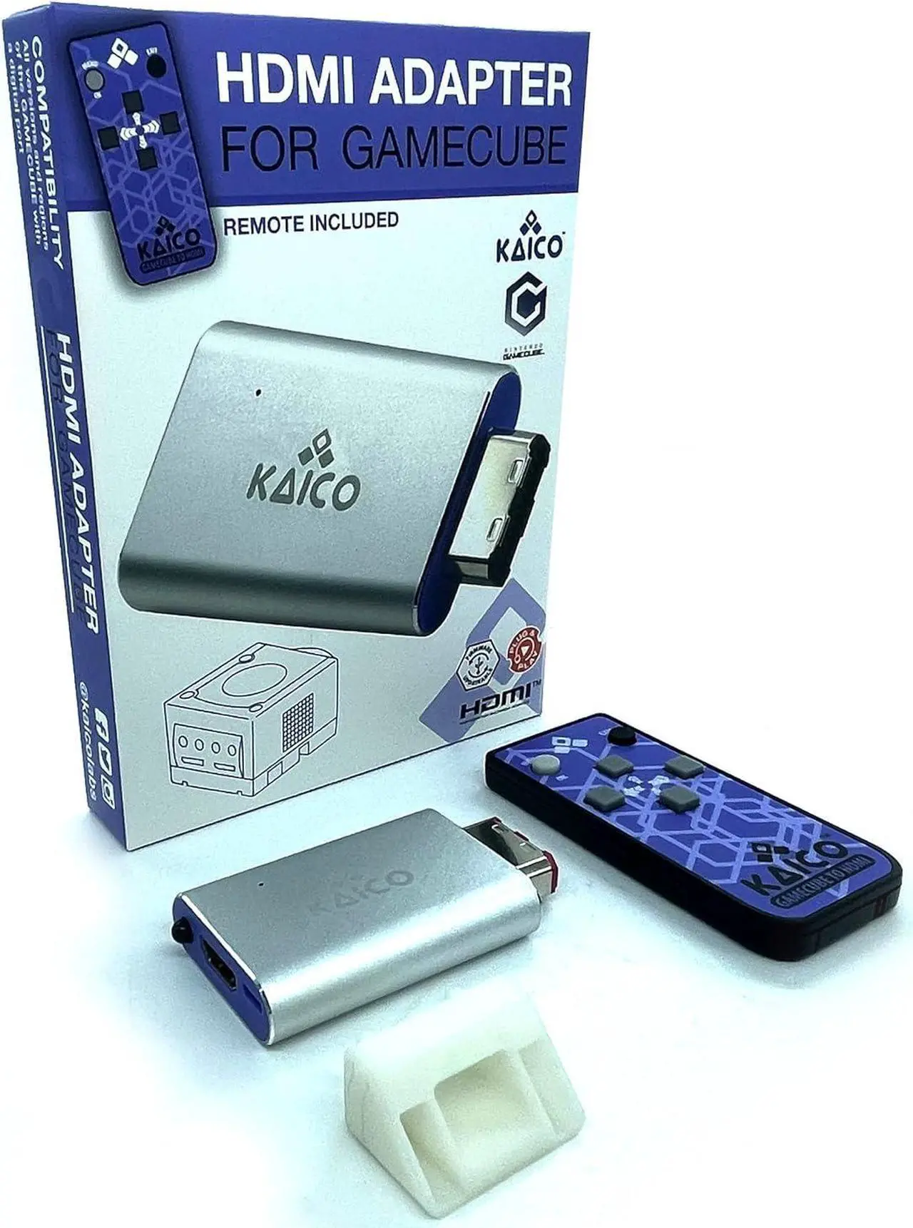 Main image of HDMI Adapter Lead for The Nintendo Gamecube Running GCVideo Software. Supports 2X Line-Doubling and Includes Remote Control. A Simple Plug & Play Gamecube Adapter Solution by Kaico