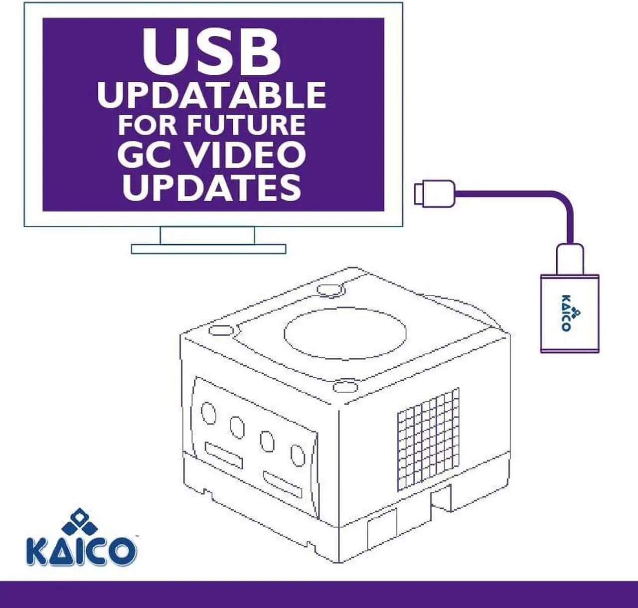 Alt view image 4 of 7 - HDMI Adapter Lead for The Nintendo Gamecube Running GCVideo Software. Supports 2X Line-Doubling and Includes Remote Control. A Simple Plug & Play Gamecube Adapter Solution by Kaico
