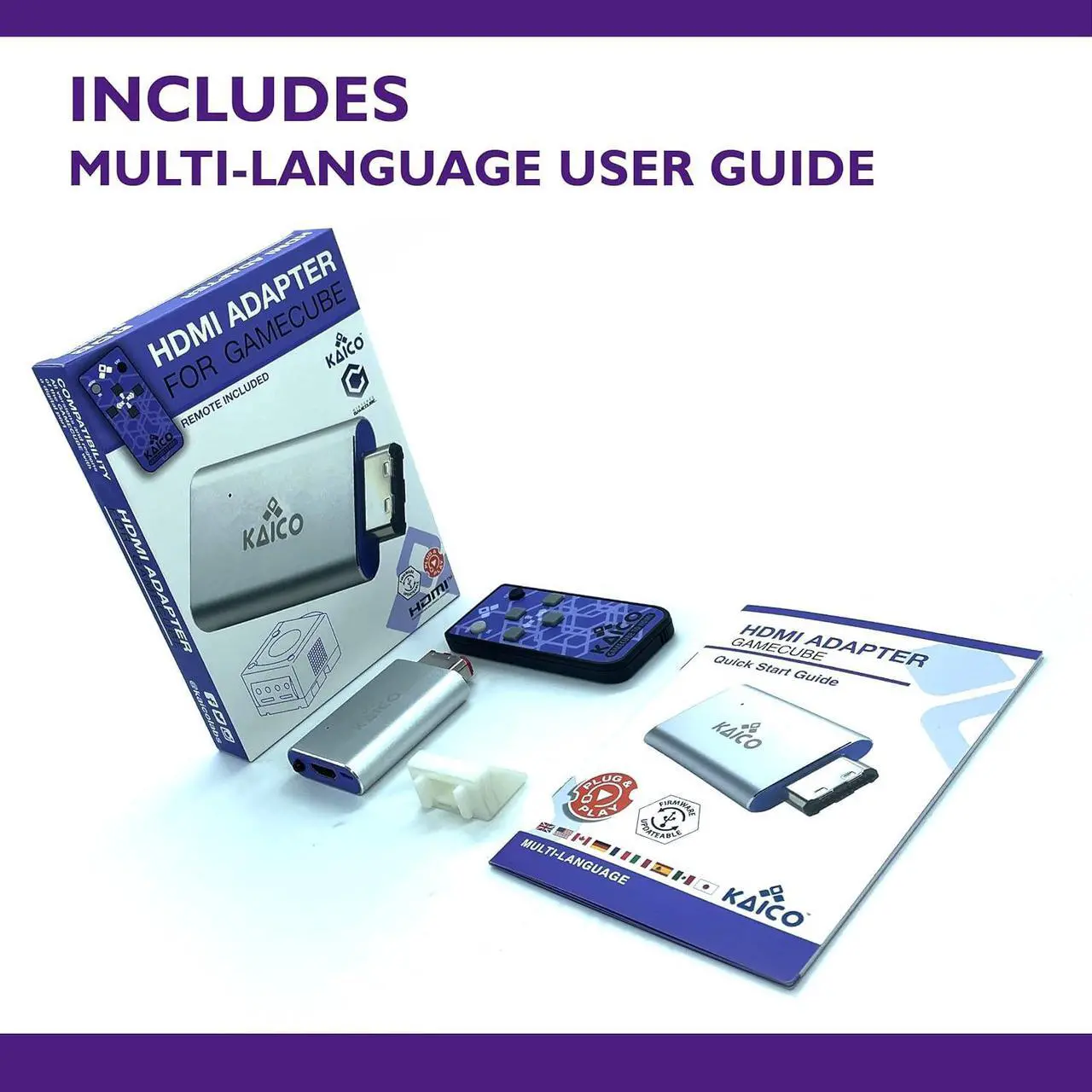 Alt view image 6 of 7 - HDMI Adapter Lead for The Nintendo Gamecube Running GCVideo Software. Supports 2X Line-Doubling and Includes Remote Control. A Simple Plug & Play Gamecube Adapter Solution by Kaico