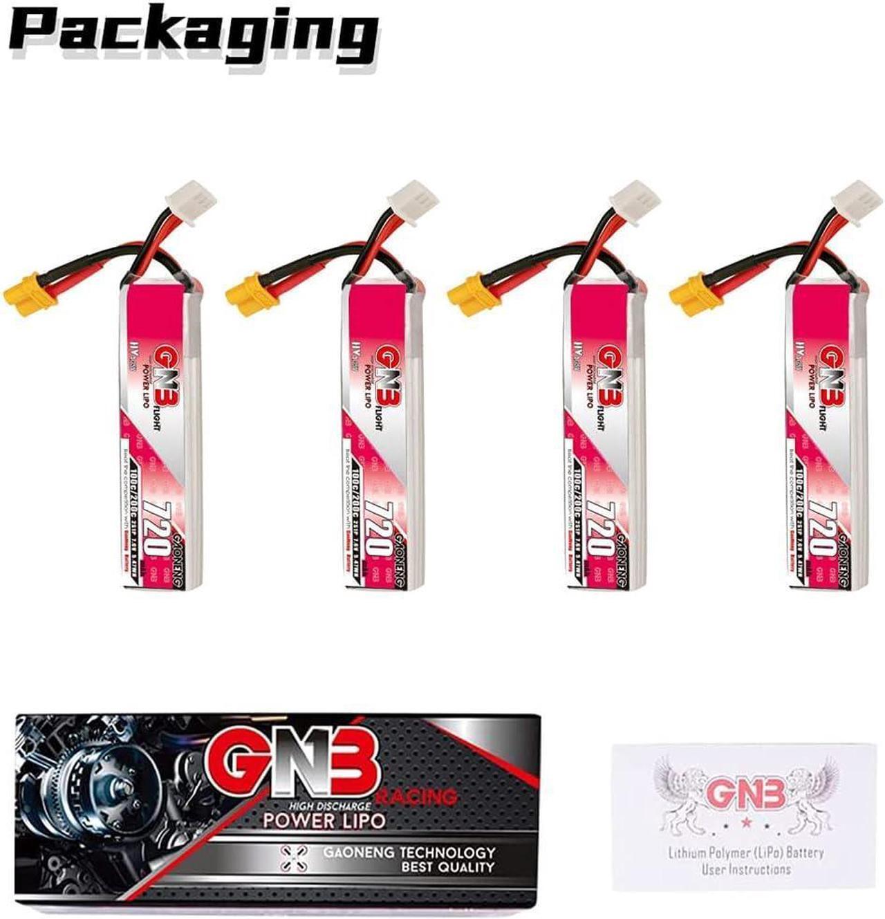 Alt view image 6 of 7 - 4PCS GNB 2S LiPo 850mAh 7.6V HV 60C 120C LiPo Battery Long Range with XT30 Plug for UMX Pitts S-1S Mini Micro FPV Freestyle Drone FPV Long Type