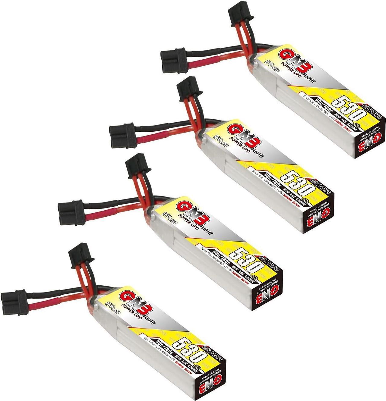 Alt view image 7 of 7 - 4PCS GNB 2S LiPo 850mAh 7.6V HV 60C 120C LiPo Battery Long Range with XT30 Plug for UMX Pitts S-1S Mini Micro FPV Freestyle Drone FPV Long Type