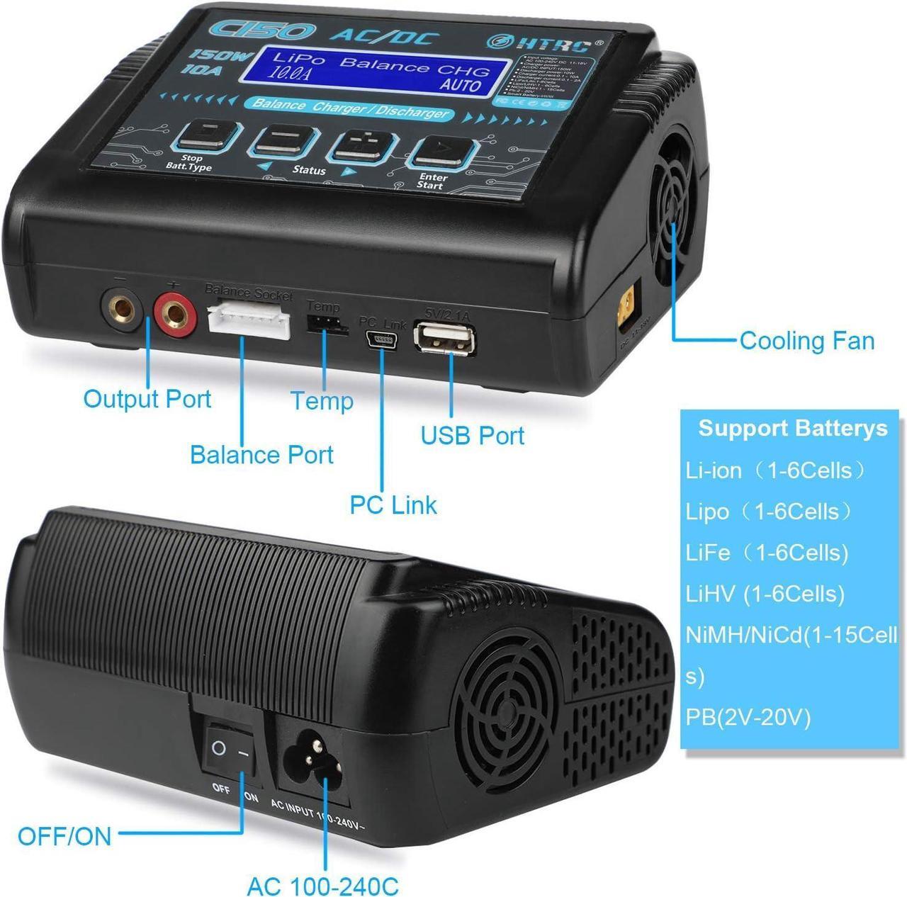 Alt view image 2 of 7 - Battery Charger, 1S-6S RC Car Charger 150W Lipo Charger 10A Balance Charger Fast Charge Discharge Smart Charger for LiPo/Li-ion/LiFe Battery(1-6s) NiMH/NiCd (1-15s) RC Hobby Battery Charger
