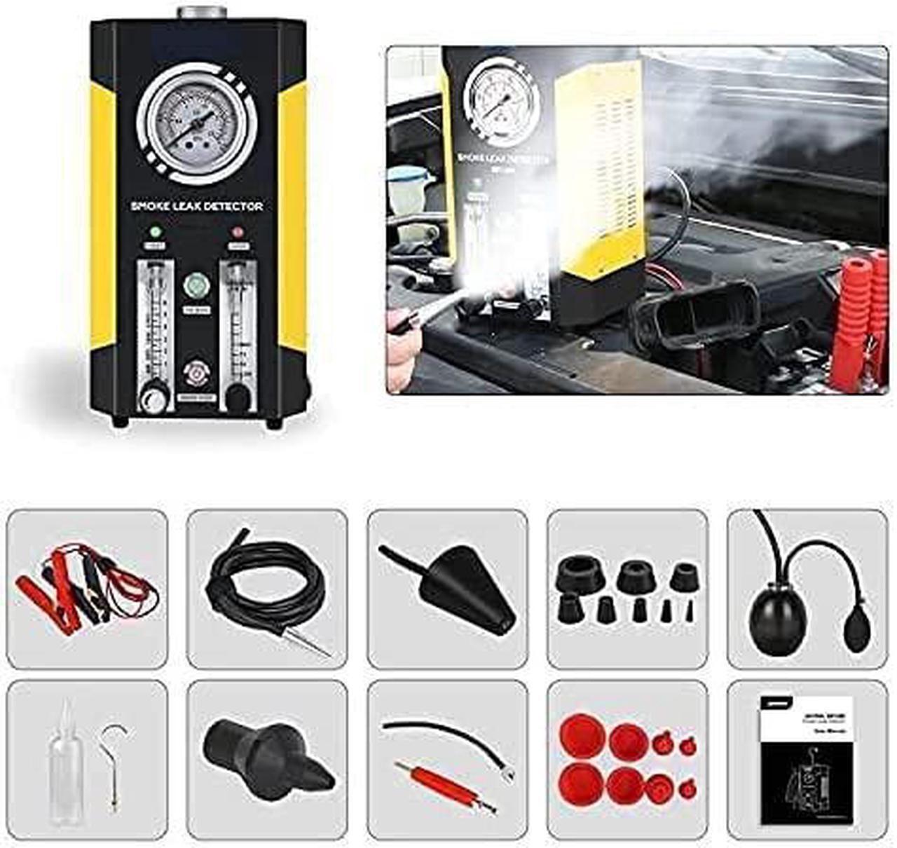 Alt view image 2 of 7 - Car Smoke Machine, EVAP Smoke Leak Detector, Fuel Leakage Diagnostic Tester, Smoke/AIR Mode Car Conduit Pipe System Leakage Tester,EVAP Smoke Leak Tester for 12V Vehicle Boat with FlowMeter