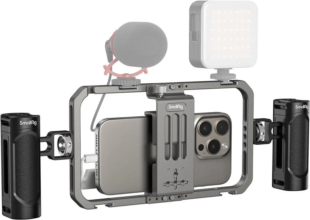 Main image of Universal Phone Cage, Smartphone Video Rig Kit with Handles, Handheld Filmmaking Vlogging Case Stabilizer for Videomaker, for iPhone for Samsung for Pixel and Other Android Phones - 4121