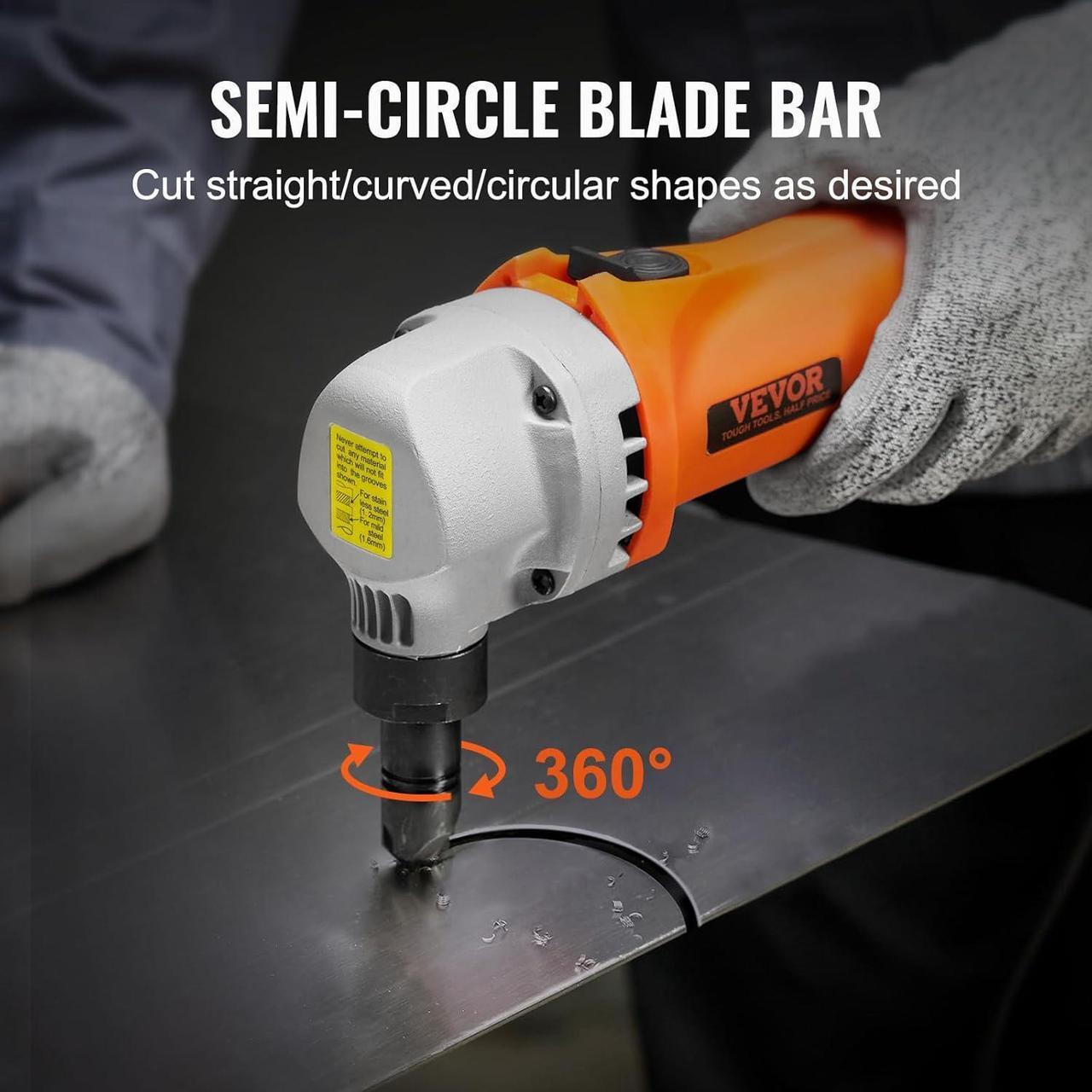 Alt view image 4 of 7 - Sheet Metal Nibbler, 550W Powerful 2200 RPM High Speed, 360 Degree Rotation Electric Nibbler Metal Cutter, Straight Curve and Circle Cutting for Stainless Steel, Aluminum, Plastic, Wood Board