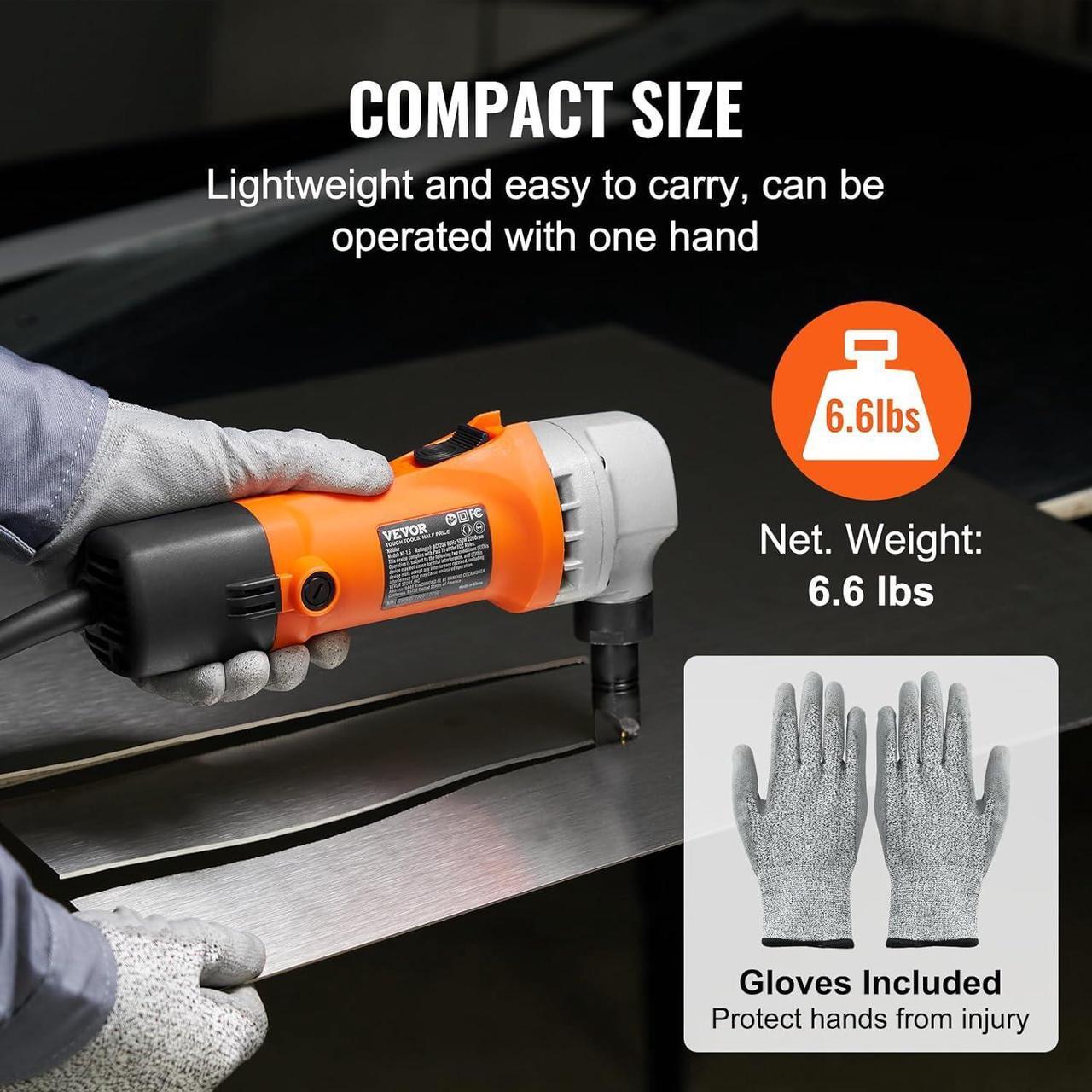 Alt view image 5 of 7 - Sheet Metal Nibbler, 550W Powerful 2200 RPM High Speed, 360 Degree Rotation Electric Nibbler Metal Cutter, Straight Curve and Circle Cutting for Stainless Steel, Aluminum, Plastic, Wood Board
