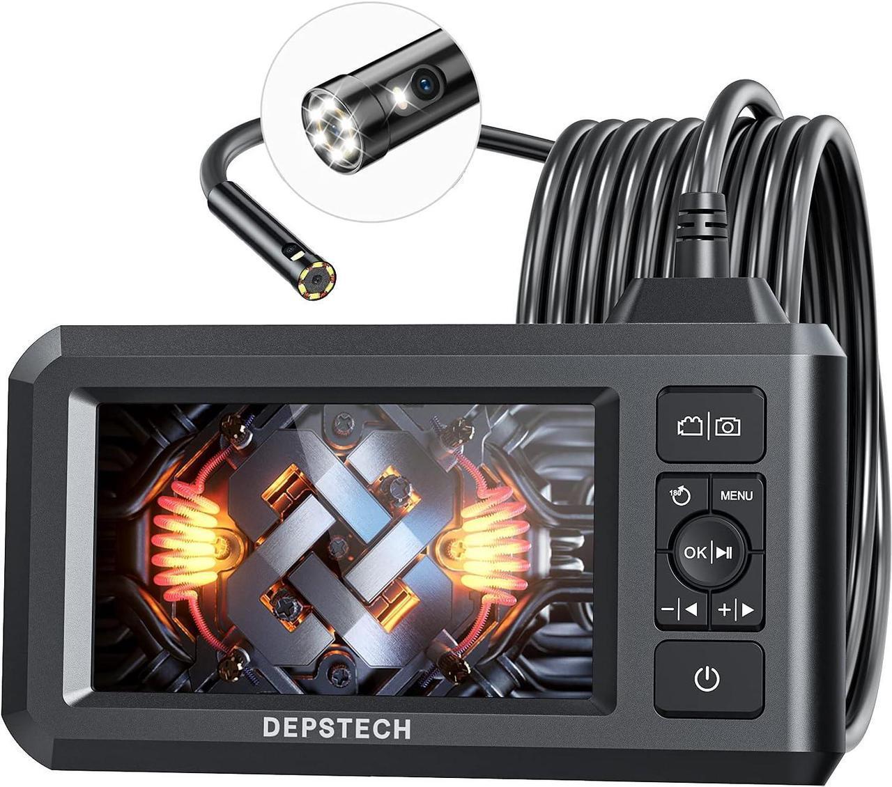 Main image of Dual Lens Industrial Endoscope, 1080P Digital Borescope Inspection Camera, 7.9mm IP67 Waterproof Camera, Sewer Camera with 4.3" LCD Screen,7 LED Lights,16.5FT Semi-Rigid Cable,32GB Card-Black
