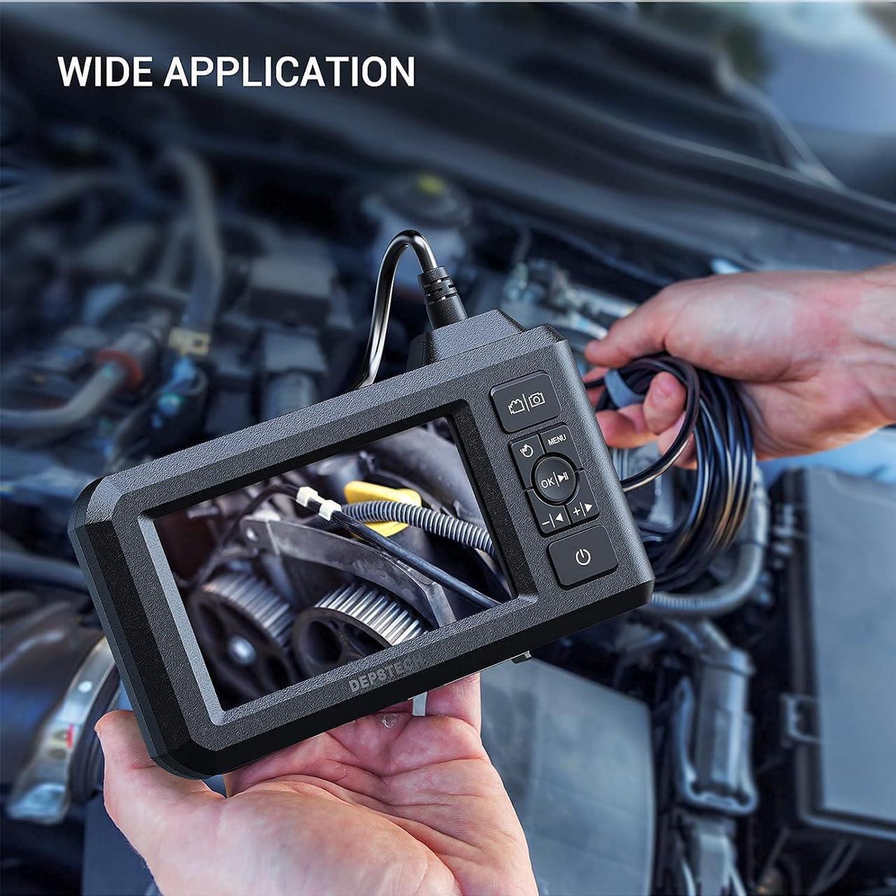 Alt view image 7 of 7 - Dual Lens Industrial Endoscope, 1080P Digital Borescope Inspection Camera, 7.9mm IP67 Waterproof Camera, Sewer Camera with 4.3" LCD Screen,7 LED Lights,16.5FT Semi-Rigid Cable,32GB Card-Black