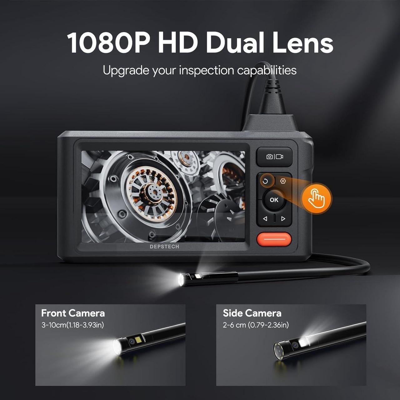 Alt view image 4 of 7 - Endoscope Camera with Light, DEPSTECH 1080P HD Borescope with 5" IPS Screen, 16.5FT Flexible Sewer Camera, IP67 Waterproof Plumbing Snake Camera, Cool Gadgets for Men, Women
