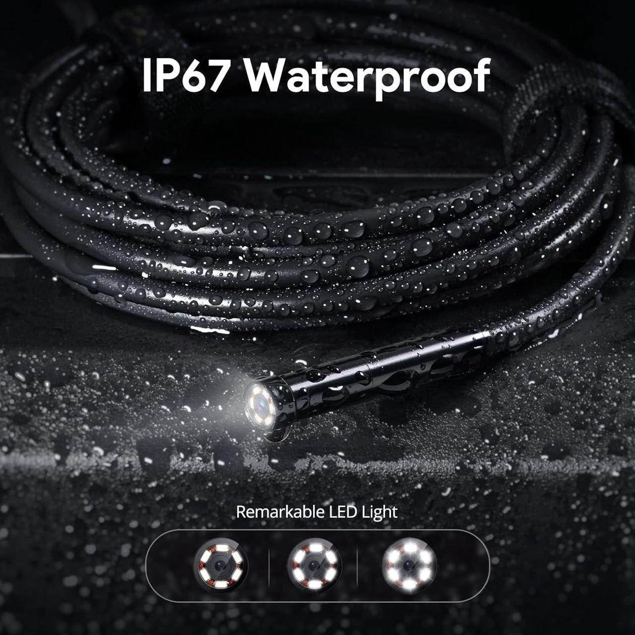 Alt view image 5 of 7 - Endoscope Camera with Light, DEPSTECH 1080P HD Borescope with 5" IPS Screen, 16.5FT Flexible Sewer Camera, IP67 Waterproof Plumbing Snake Camera, Cool Gadgets for Men, Women