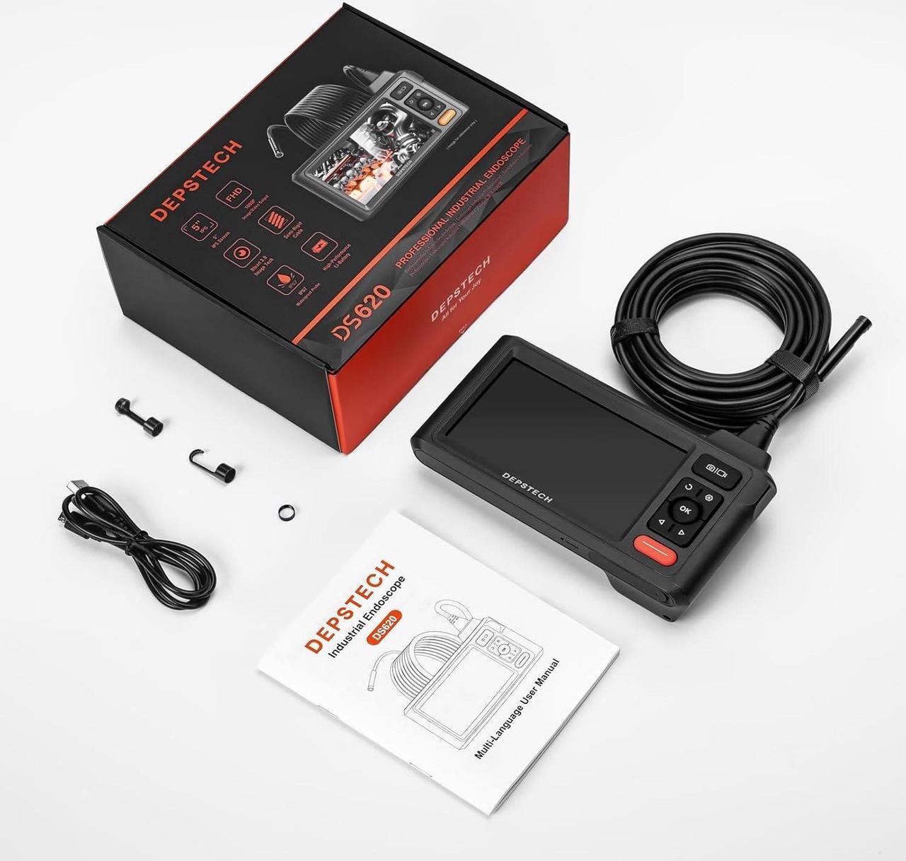 Alt view image 7 of 7 - Endoscope Camera with Light, DEPSTECH 1080P HD Borescope with 5" IPS Screen, 16.5FT Flexible Sewer Camera, IP67 Waterproof Plumbing Snake Camera, Cool Gadgets for Men, Women