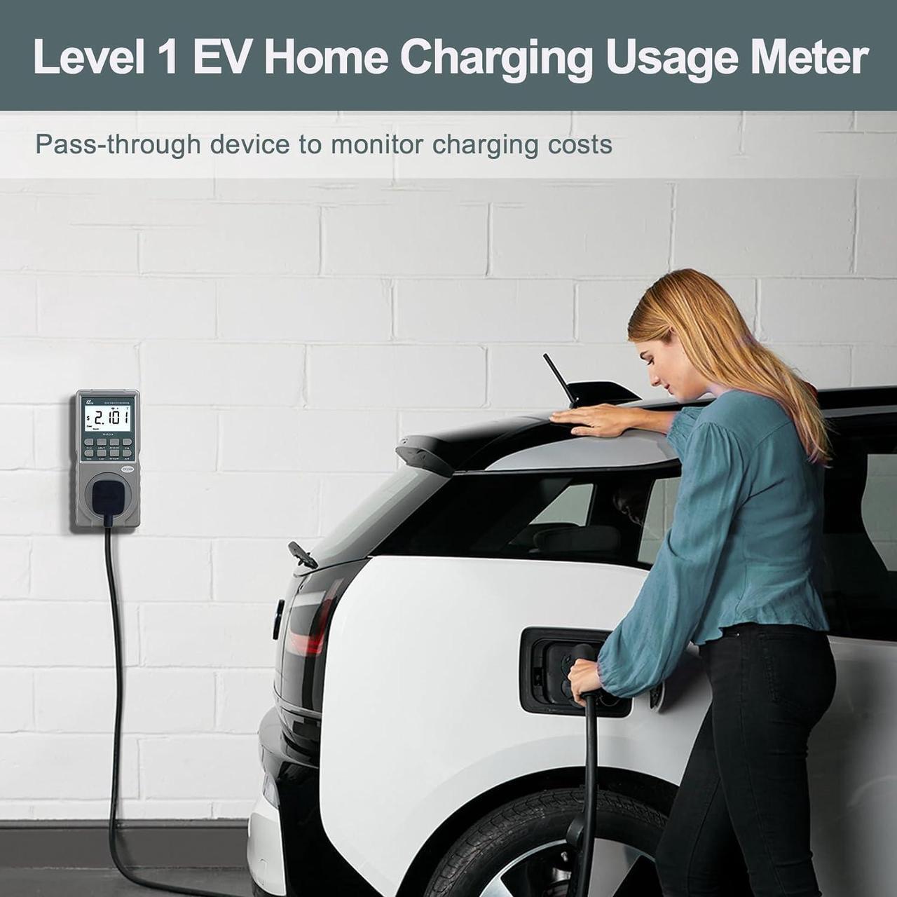 Alt view image 5 of 7 - PN2500 Professional NEMA 5-15 Wi-Fi Wireless Level 1 EV Charger Pass-Through Power Usage Monitor (60-240V, 25Amp)