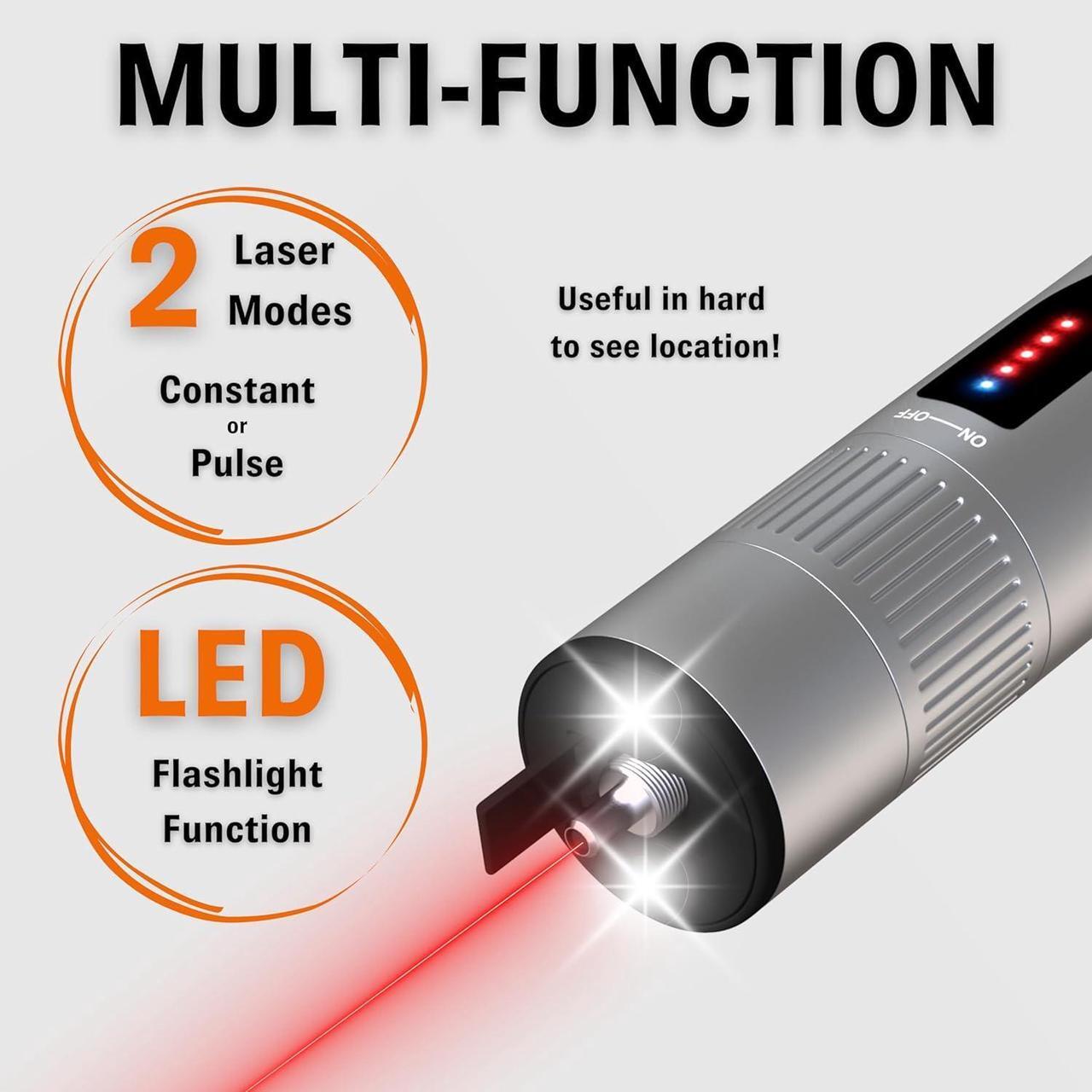 Alt view image 6 of 7 - Rechargeable Red Light VFL Fiber Optic Tool kit - Retractable Head fits SC FC ST - Optical Laser Light Pen - Network Cable Tester - with Protective Case and LC Adapter