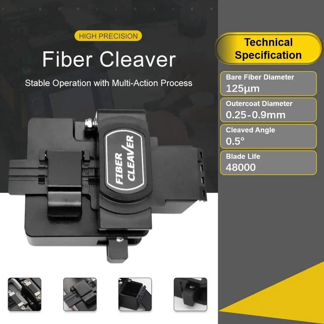 Alt view image 3 of 7 - High Precision Optical Fiber Cleaver with 16 Cleaving Spots and 48000 Cleaves Fiber Cutter Tool with FTTH Fiber Holder for 0.25mm 0.9mm 3.0mm Coating Diameter Fiber