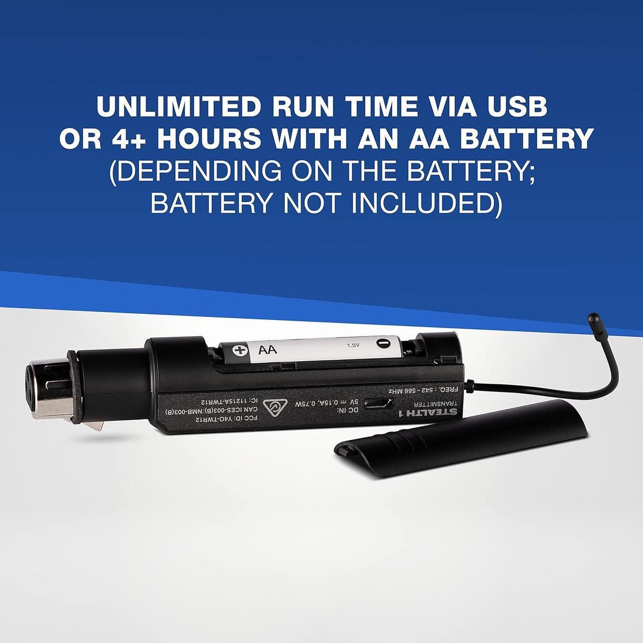 Alt view image 4 of 7 - Mono UHF XLR Wireless Audio System, Transmitter and Receiver for Powered Speakers, Mixers and Dynamic Microphones,black