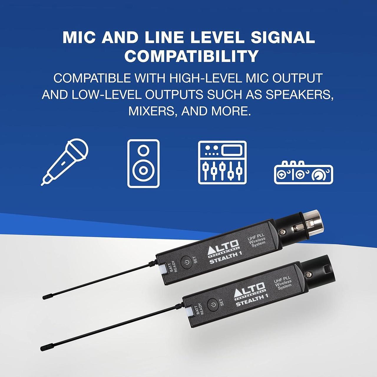 Alt view image 5 of 7 - Mono UHF XLR Wireless Audio System, Transmitter and Receiver for Powered Speakers, Mixers and Dynamic Microphones,black