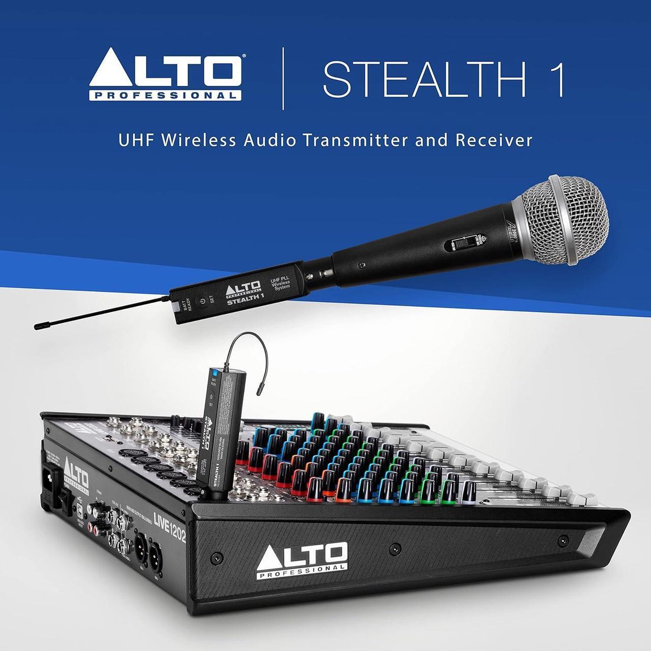 Alt view image 7 of 7 - Mono UHF XLR Wireless Audio System, Transmitter and Receiver for Powered Speakers, Mixers and Dynamic Microphones,black