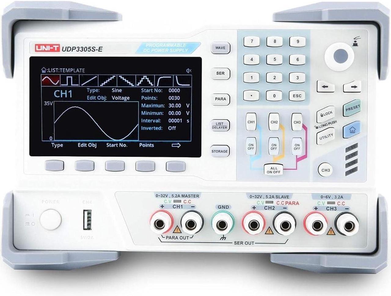 Alt view image 2 of 5 - UDP3305S-E Programmable Linear DC Laboratory Power Supply with 4 Channels, 328W, 10mV, 1mA Resolution; Voltage <0.3%+20mV Current <0.2%+5mA Setting Accuracy