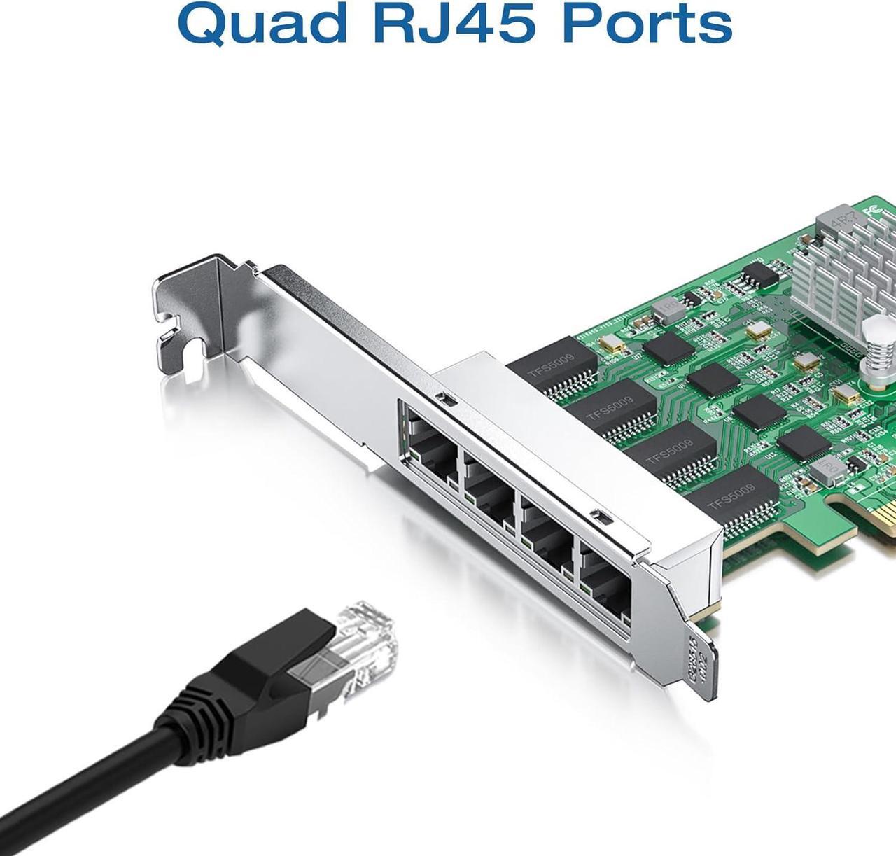 Alt view image 2 of 7 - 2.5Gbase-T PCIe NIC with Realtek RTL8125 Chip, 2.5Gb Network Card, 2500/1000/100 Mbps,Quad RJ45 Ports, PCIe X4, Ethernet Card for Windows/Windows Server/Linux