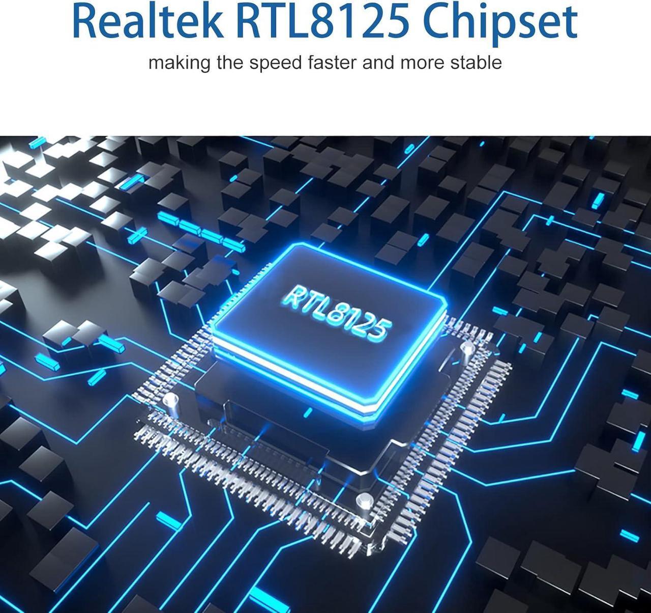 Alt view image 6 of 7 - 2.5Gbase-T PCIe NIC with Realtek RTL8125 Chip, 2.5Gb Network Card, 2500/1000/100 Mbps,Quad RJ45 Ports, PCIe X4, Ethernet Card for Windows/Windows Server/Linux