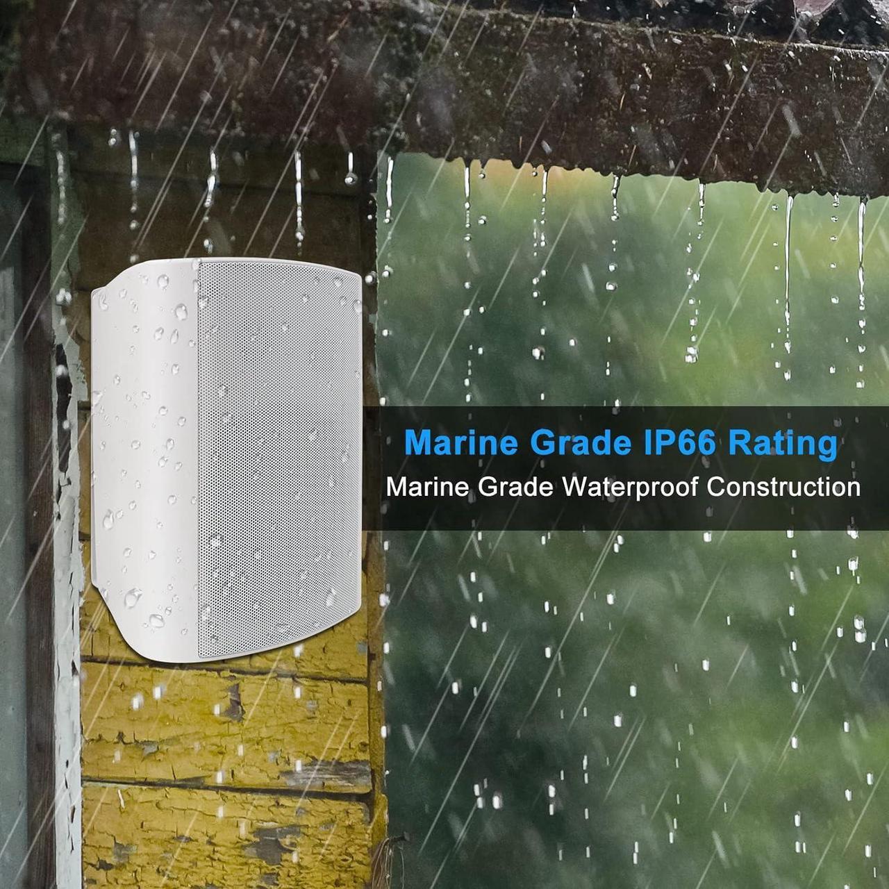 Alt view image 6 of 7 - 6.5 Inch 400W Outdoor Speakers Wired Waterproof Passive with Powerful Bass,Wall Mount Speakers for Patio Garage Covered Deck,All-Weather Durability (Pair,Black)
