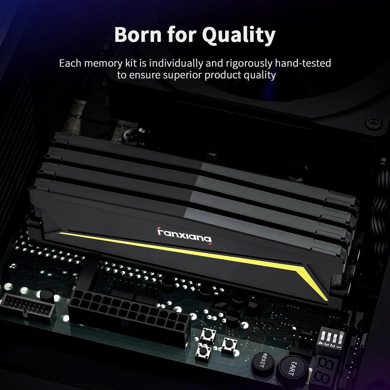 Alt view image 4 of 7 - DDR4 RAM 32GB (2x16GB) 3200Mhz CL22 1.2V Desktop Computer Memory,Exclusively Compatible with Intel Platforms,Ideal for Gaming, Streaming, and Professional Application - Black
