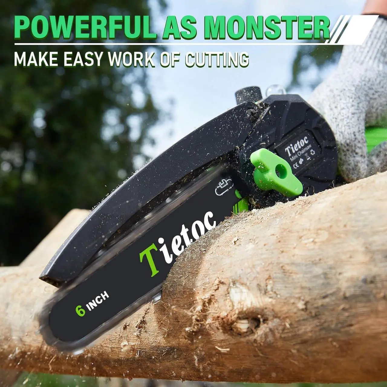 Alt view image 6 of 6 - Chainsaw 6 Inch Mini Electric Chainsaw Cordless Battery Powered, Hand Held Saw for Wood/Trees Trimming, Sawzall for Household and Garden, Stocking Stuffers Gift for Men Dad Husband Gadget 2024