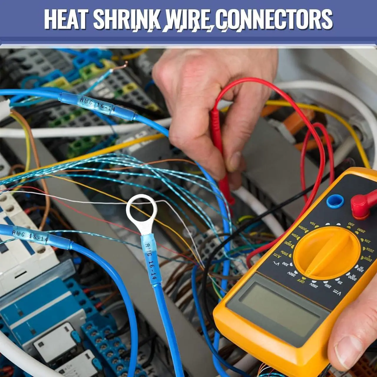Alt view image 6 of 6 - 1080PCS Heat Shrink Wire Connectors, Sopoby Marine Grade Electrical Connectors Kit of Tinned Red Copper, Waterproof Crimp Insulated Ring Fork Spade Butt Splice AWG 22-10