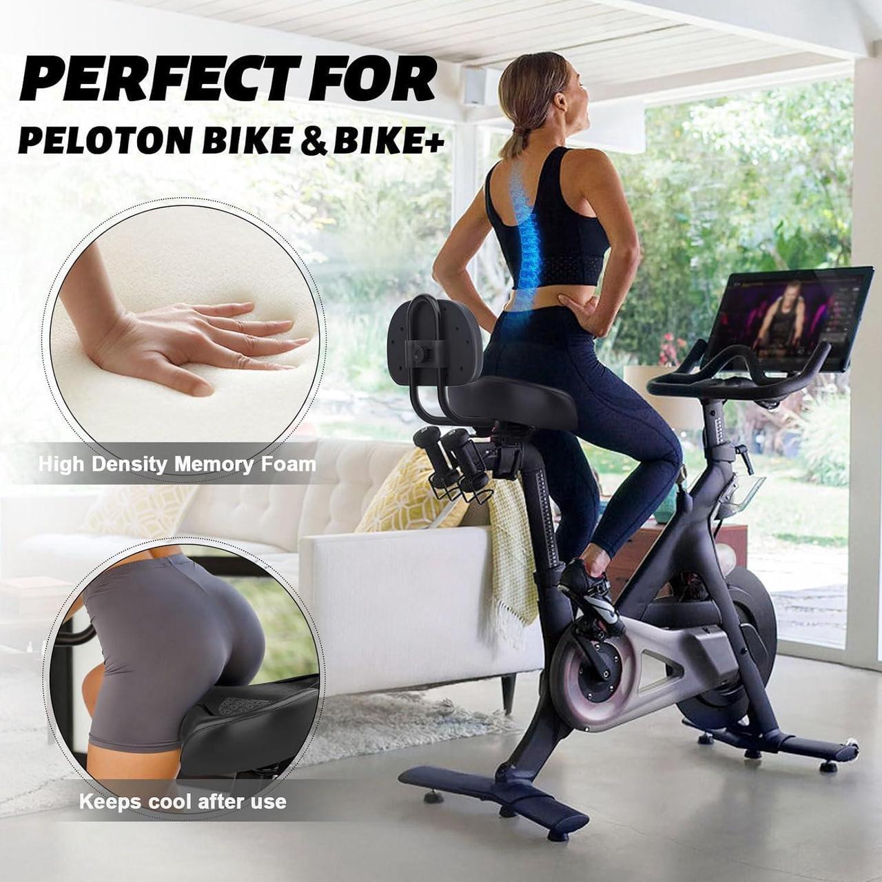 Alt view image 4 of 7 - Noseless Bike Seat Cushion for Men Women-Extra Padding Comfort Wide Bicycle Seat, Oversized Comfortable Saddle for Peloton Bikes, Exercise Bikes, EBikes