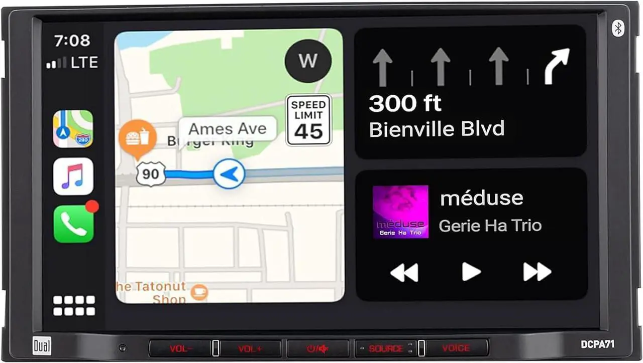 Main image of Dual Electronics DCPA71 7-inch Certified  Carplay Android Auto | Double DIN Touchscreen Car Stereo Radio | Bluetooth Hands Free Calling & Music Streaming | Backup Camera Input