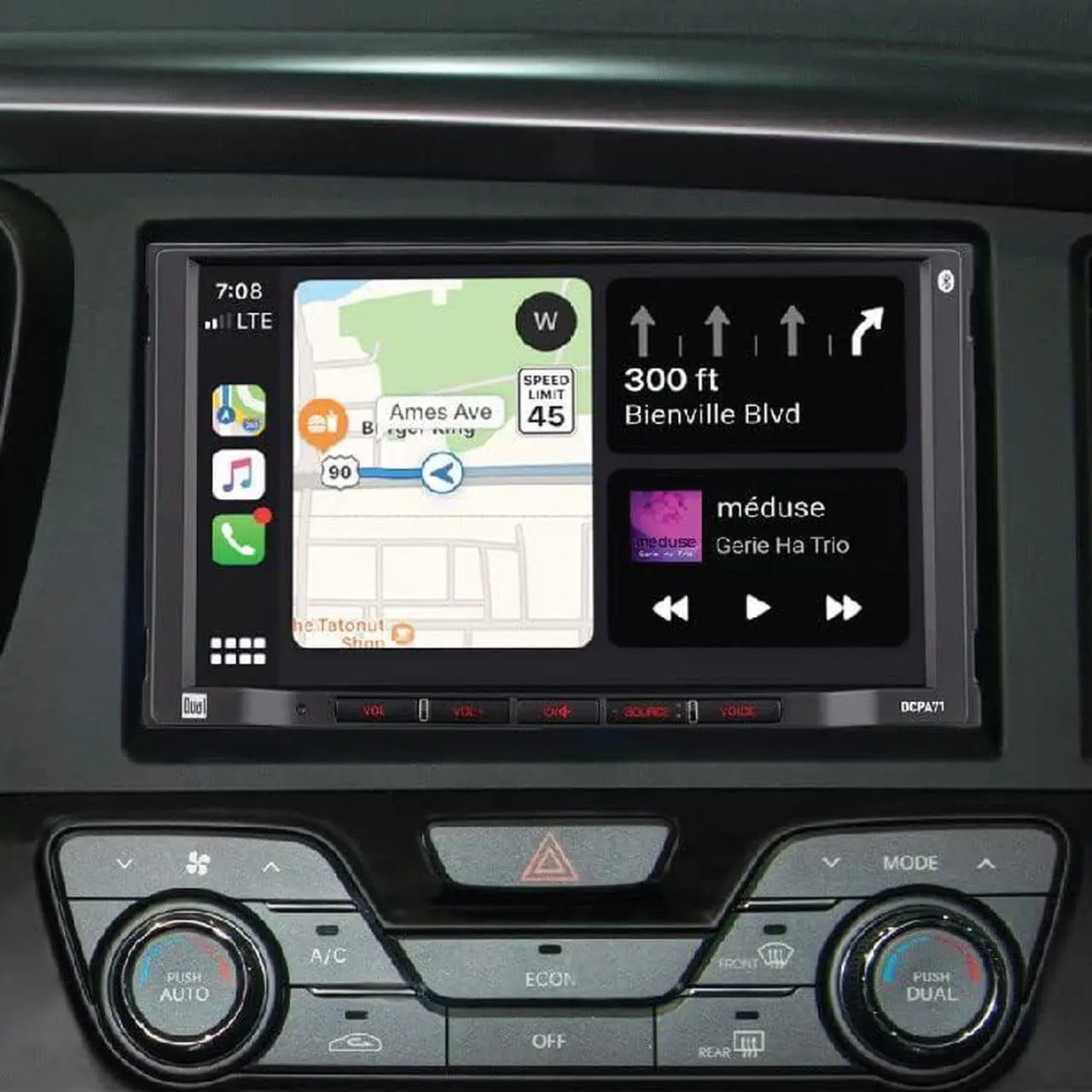 Alt view image 7 of 7 - Dual Electronics DCPA71 7-inch Certified  Carplay Android Auto | Double DIN Touchscreen Car Stereo Radio | Bluetooth Hands Free Calling & Music Streaming | Backup Camera Input