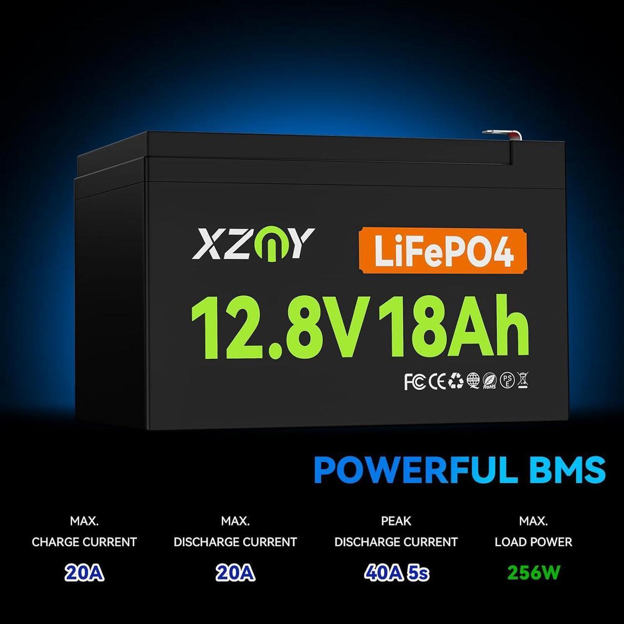 Alt view image 4 of 7 - Compact 12V 18Ah LiFePO4 Lithium Battery, 3000+ Cycles 12 volt Lithium Battery Built-in 20A BMS, 12V 18Ah Battery for Garmin Fish Finder Battery, Power Wheels, Mobility Scooter, Lighting Supply