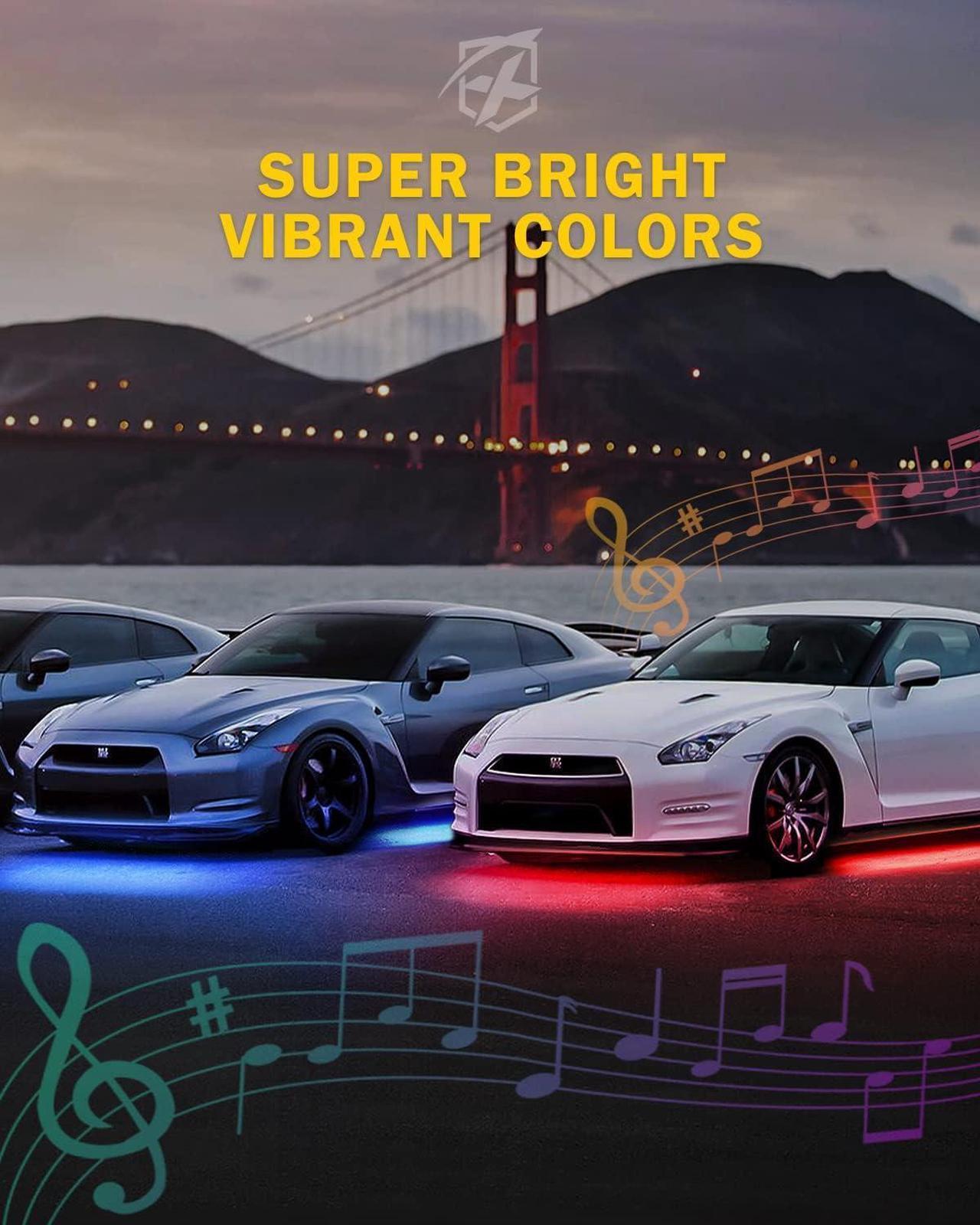 Alt view image 3 of 7 - Car Underglow Light, 6 Pcs Under Glow Kit for Car with Dream Color Dancing Chasing, App & Remote Control 16 Million Colors Sound & Music Waterproof Under Glow Lights for Truck