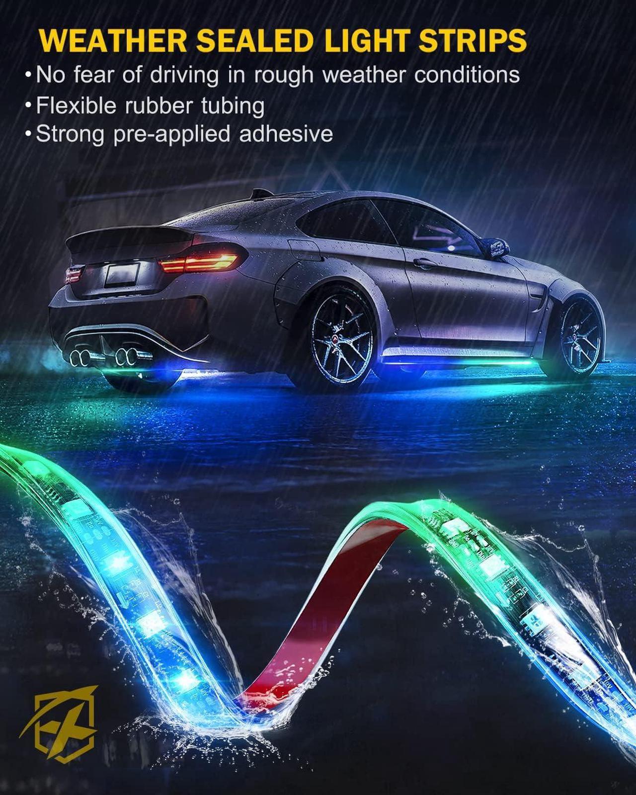 Alt view image 6 of 7 - Car Underglow Light, 6 Pcs Under Glow Kit for Car with Dream Color Dancing Chasing, App & Remote Control 16 Million Colors Sound & Music Waterproof Under Glow Lights for Truck