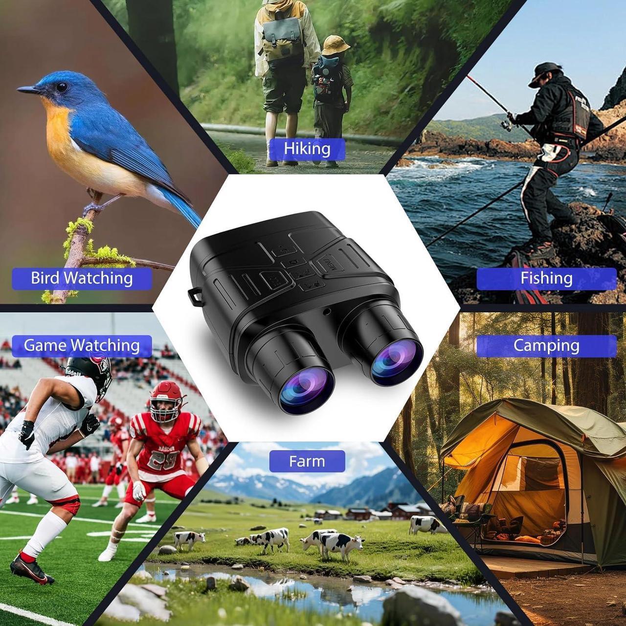 Alt view image 7 of 7 - Vision Goggles - 4K Night Vision Binoculars for Adults, 3'' HD Screen Binoculars can Save Photo and Video with 32GB TF Card, Black